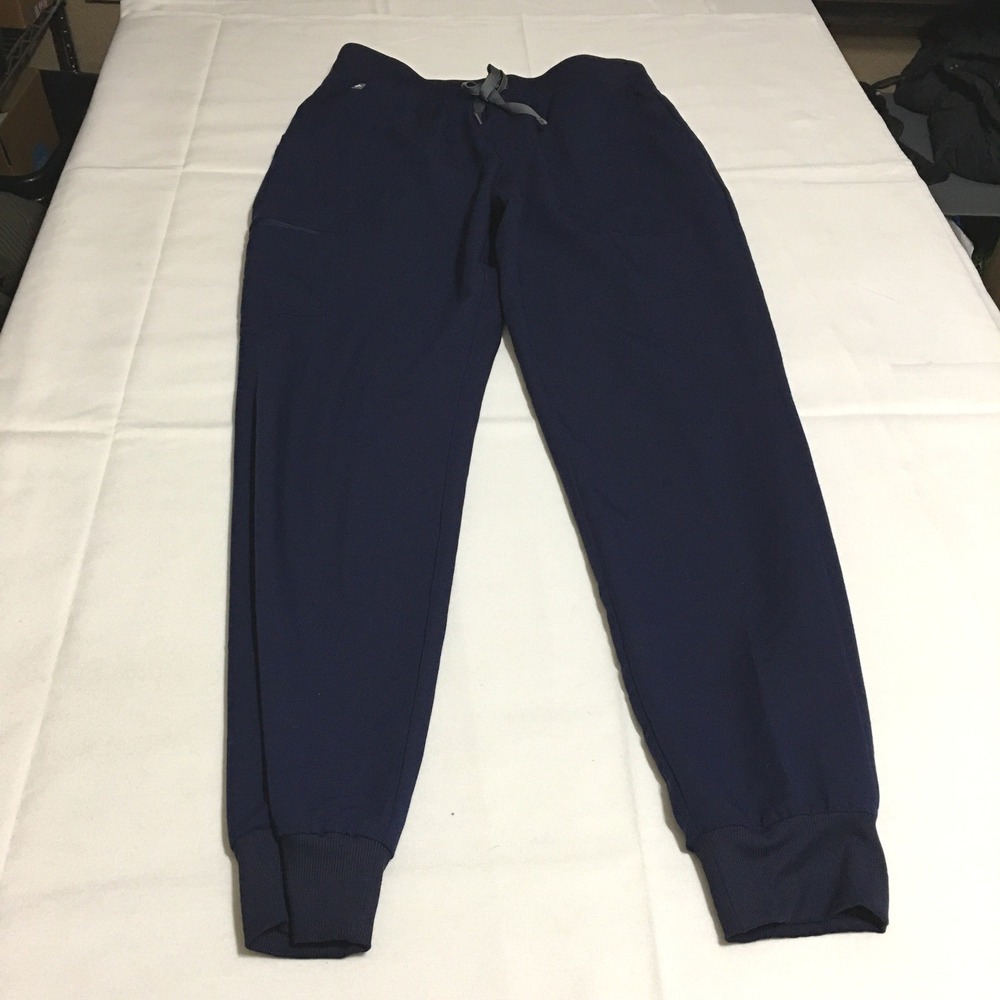 FIGS Zamora Jogger Scrub Pants Womens Medium Tall Navy Blue Drawstring Pocket